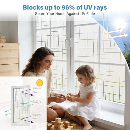 Finnez Window Privacy Film, Frosted Cross Window Cling, 29.5″ x 78.7″ - color: Cross Pattern, size: 29.5 x 78.7 inches