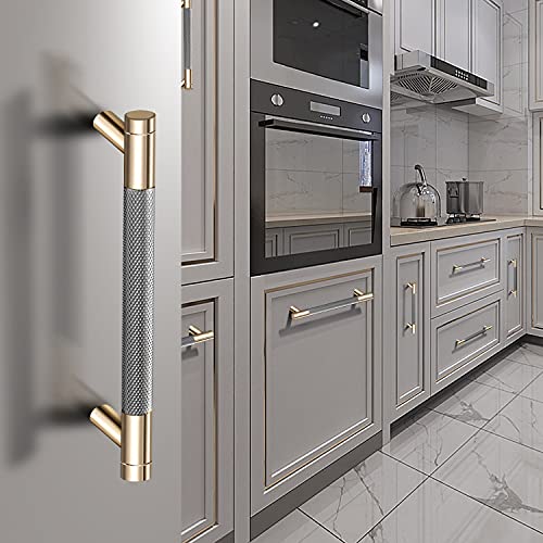 12 Pack 7 1/2 Inch 192 mm Barrel Cabinet Pulls Gold and Grey Cupboard Aluminum Handles Drawer Pull Cabinet Handles - color: Gold and Grey, size: 7 1/2 Inch