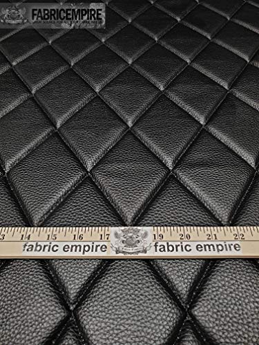 Vinyl Quilted Foam Fabric with 3/8" Foam Backing Upholstery / 52" Wide/Sold by The Yard/FABRIC EMPIRE (Black, Big Diamond 4" x 6") - color: Black, size: Big Diamond 4" x 6"