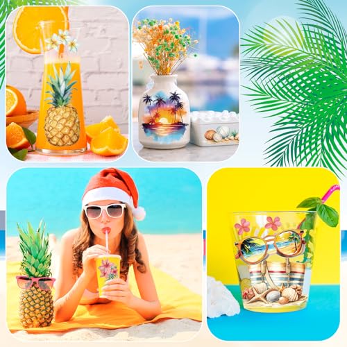 Dispowreath 16 Pcs Summer Hawaii Rub on Transfer Travel, 6x6 Ocean - style: Summer Travel