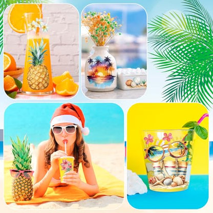 Dispowreath 16 Pcs Summer Hawaii Rub on Transfer Travel, 6x6 Ocean - style: Summer Travel