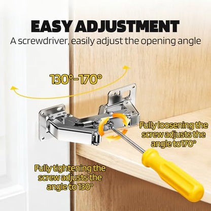 4 Pack 170° Soft Close Cabinet Hinges Frameless Hidden Hinge for Kitchen - color: 4 Pack 170°