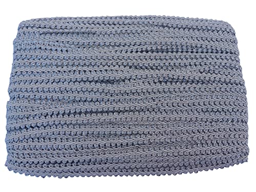 3/8 Inch Gimp Braid Trim 50 Yards for Upholstery Costume DIY Crafts (1315 Silver White) - color: Silver White