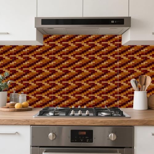 36 Pcs Brick Wall Texture Patten Tile Sticker Wall Tile Stickers Waterproof Self Adhesive Stick on Decals for Kitchen Bathroom Wall Art 4×4 Inch - color: Brick Wall Texture