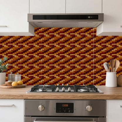 36 Pcs Brick Wall Texture Patten Tile Sticker Wall Tile Stickers Waterproof Self Adhesive Stick on Decals for Kitchen Bathroom Wall Art 4×4 Inch - color: Brick Wall Texture