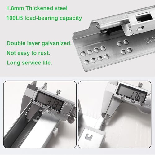 21 Inch 6 Pairs Undermount Soft Close Drawer Slides Full Extension
