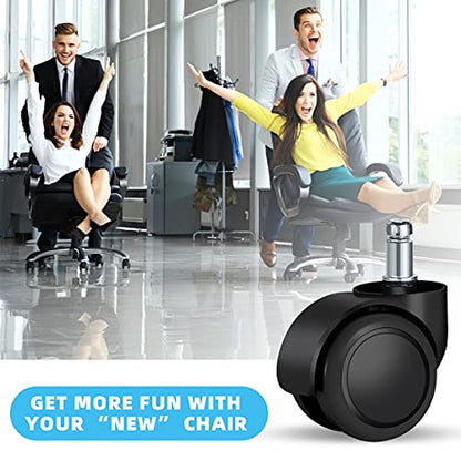 Omyoffice Replacement Office Chair Wheels 2", 1000LBS, Set of 5 - color: Black