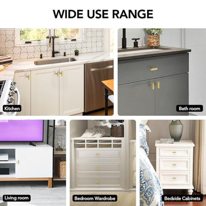 10 Pack Gold Cabinet Knobs 2 Inch Brushed Brass Drawer Knobs Single Hole - color: Brushed Brass