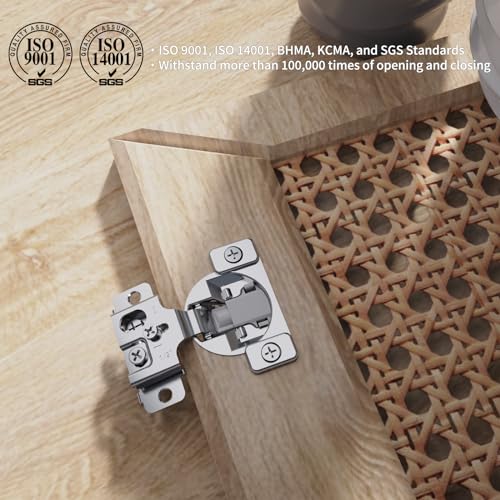 Chibery 10 Pack Face Frame Cabinet Hinges, 1/2" Overlay, Soft Close, 105° - size: 1/2 Inch Overlay