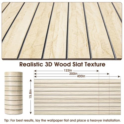 3D Peel and Stick Wall Panels PVC Grille Slat 118"x15.8" Self-Adhesive Wall Sticker Soundproof Paneling for Walls and Ceiling in Faux Herringbone Oak Texture - color: Herringbone Oak, size: 118"x15.8"