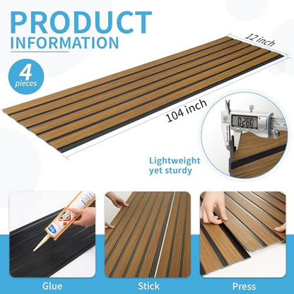 Art3d Six-Grid Design Slim Slat Wall Panel, 104 x 12 Inch, 4-Pack, Rosewood - color: Six-Grid Rosewood