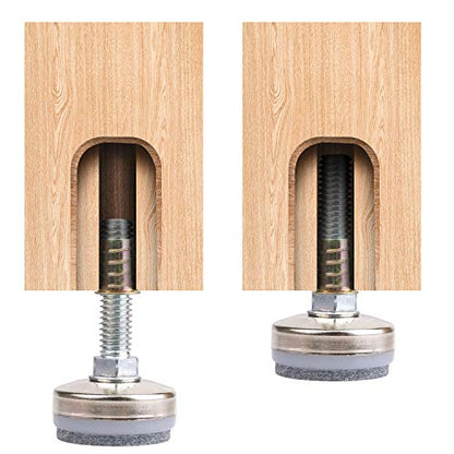 Heavy Duty Furniture Levelers Adjustable Furniture Legs Levelers, Leveling Feet for Tables Chairs Cabinets Sofa Raiser, Support 1320LBs, T- Nut Kit 3/8”-16 Thread, Large Base,w/ 4 Felt Pads (4 Pack) - color: Heavy Duty Furniture Levelers 4pack