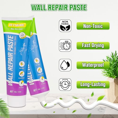 JETMORE 12 Pcs Drywall Repair Kit, 3 x 3.5 oz Wall Repair Paste for Cracks