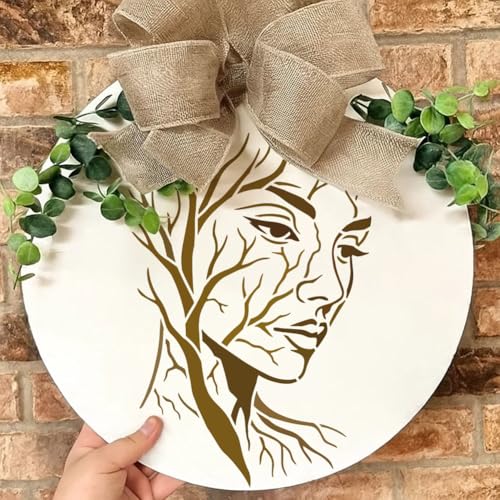FINGERINSPIRE Tree Branch Face Painting Stencil 8.3x11.7inch with a Brush Hollowed Face Painting Stencils Facial Contours Drawing Template for Crafts Wood Canvas Furniture Wall Decoration - style: Tree Branch Face