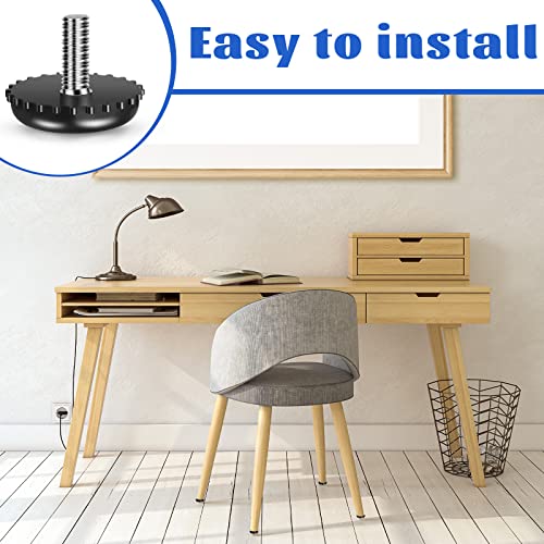 Dunzy 60 Pcs 1/4" Adjustable Furniture Leveler Screw Thread Leveling Feet