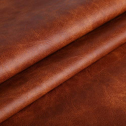 Premium Faux Leather Upholstery Fabric 1.2mm Thickness，Waterproof Upholstery Leather Distressed Bark Fabric(Brown,Pre-Cut 36"x54") - color: Brown, size: 36"x54"