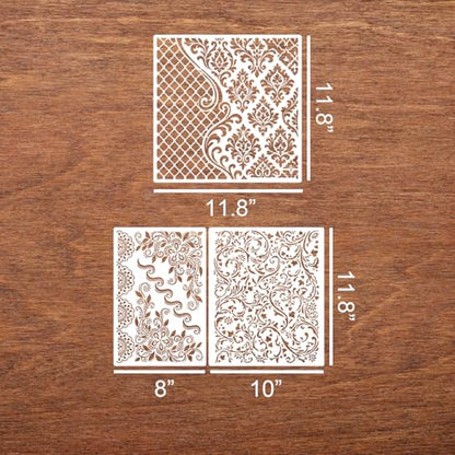 Damask Stencils for Walls 12inch Damask Stencil - style: Damask 02