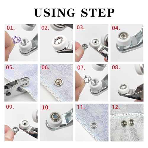 GTAAOY 9.5 mm Metal Snap Buttons with Snap Pliers, 200 Sets / 800 pcs - style: Colorful Hollow Prong Snaps-200set