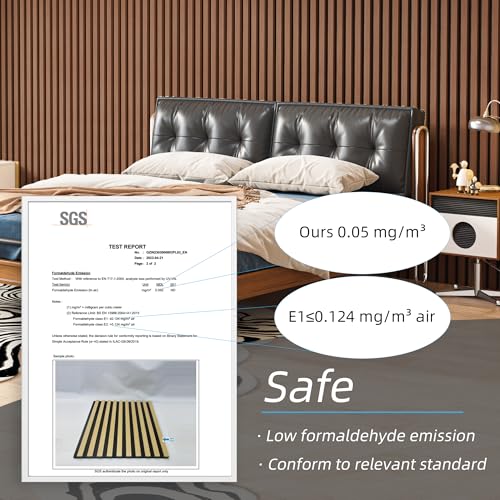 Art3d Acoustic Wood Slat Panels 94.5"x24", 2-Pack, 31sq.ft, Walnut Brown - color: Walnut Brown
