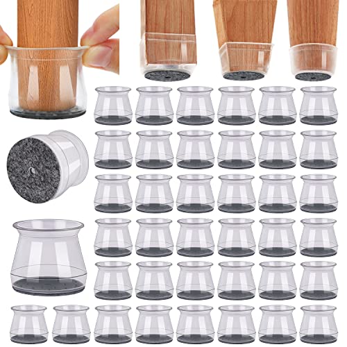 BUMACO 40Pcs Chair Leg Floor Protectors for Hardwood Floors Anti-Scratch - color: Clear-40 Pcs, size: Universal L