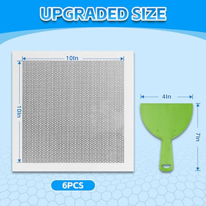 Wall Repair Patch Kit Upgraded Size, 6 Pcs 10 Inch Self Adhesive Pieces Aluminum Drywall Repair Kit, with Its Own Large Squeegee and Scraping, GMingZTong