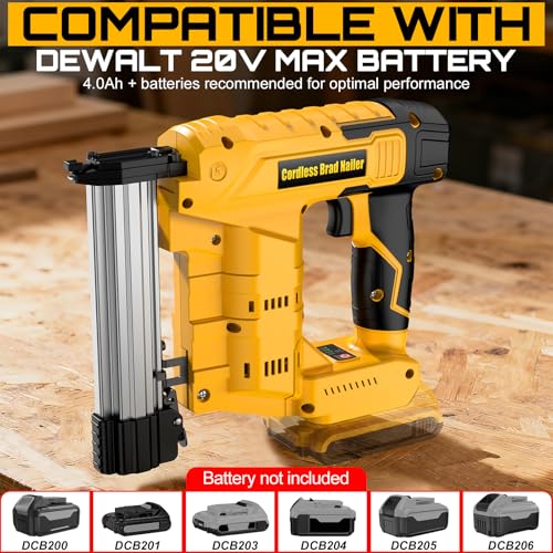 18 Gauge 2-in-1 Cordless Brad Nailer & Staple Gun, Compatible with DeWalt 20V MAX Batteries(No Battery),Includes 1000 Brad Nails & Staples for Home Improvement, DIY & Woodworking