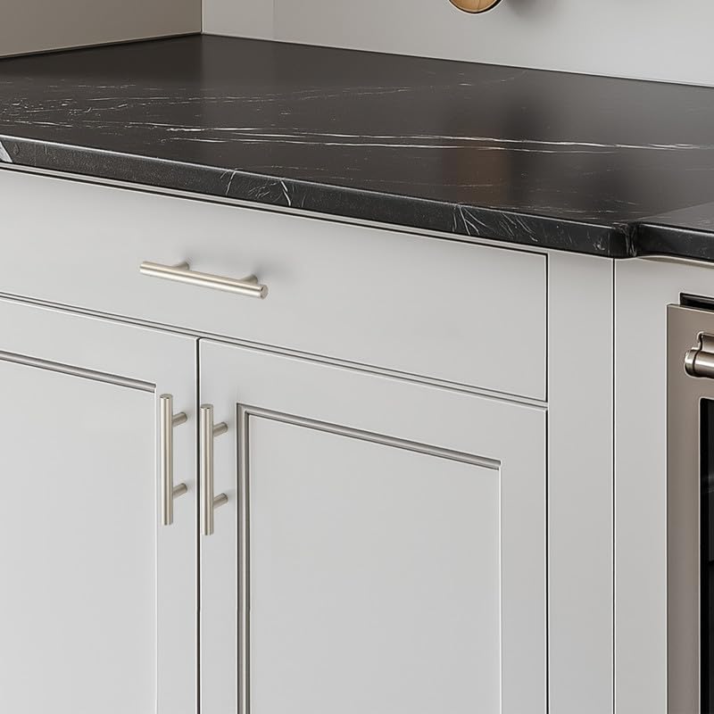 HOME EDIT Brushed Nickel Cabinet Handles, Drawer Pulls, 3 Inch, 30 Pack - color: Brushed Nickel, size: 3 Inch Hole Center