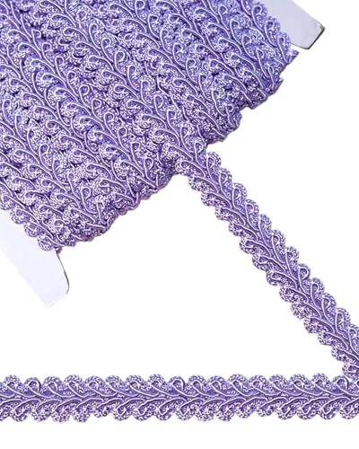 14 Yards Gimp Braid Trim,1/2 inch Gift Wrap Ribbon, Woven Fabric Lace Trim for Upholstery Costume Curtain,Lamp,Jewelry,Decorative Embellishment for Sewing Craft (Lilac) - color: Lilac