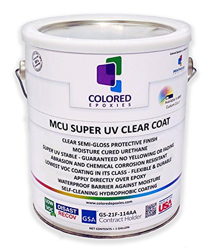 Top Coat Epoxy Finish Moisture-Cured Polyurethane, Against UV Degradation, Non Yellowing, Chemical Resistance, Long Lasting Wet Look (Gallon) - size: Gallon
