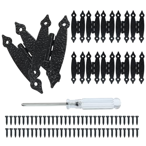 12Pcs Black H Cabinet Hinges - color: Black