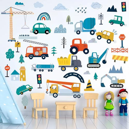 Construction Vehicles Wall Decals, 10 Sheets - color: Vehicles