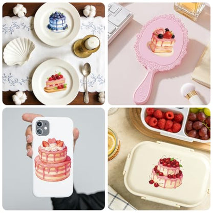Peacoblue Assorted Cakes Rub On Transfers for Craft, Transfer Sticker - style: Assorted Cakes