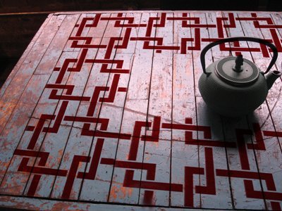 Stencil1 Square Lattice Repeat Pattern Stencil 11" x 11" Wallpaper Wall