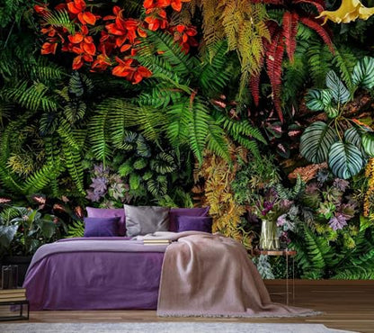 Jdayda Green Leaf Mural Peel and Stick WallpaperTropical - color: MURAL-301, size: 129" x 96"