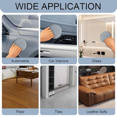 10PCS Wax Applicator Pads, Microfiber Polished and Waxed Sponge with Finger Pocket, Round Foam Car Wax Applicator Pad, Universal Detailing Sponge Block for Car Cleaning and Polishing (Grey) - color: Gray