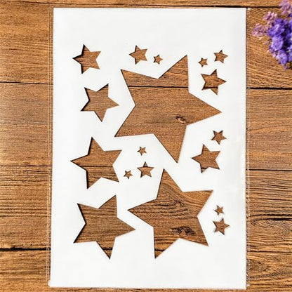 TIAMECH A4 Reusable Shinning Star Stencil for Painting - style: Shinning Stars
