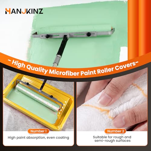 18 Inch Microfiber Paint Roller Covers, 3 Pack, 3/8" Nap - size: 18 Inch,3 Pack