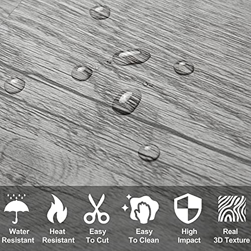 AULIGET 100 Piece Peel and Stick Backsplash PVC Tile, 3 Inch x 6 Inch Dover Gray Stick on Tiles for Backsplash Kitchen, Bathroom, Laundry Room, Camper, Fireplace - color: Rustic Gray