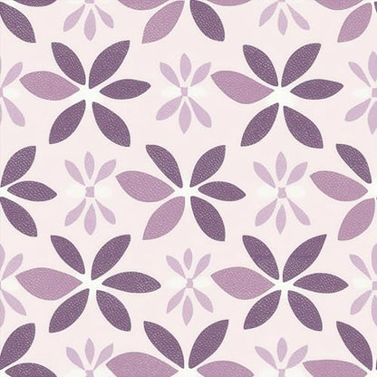 HOMETITUTE Purple Floral Petal Floor 12in Vinyl Tile - color: Purple
