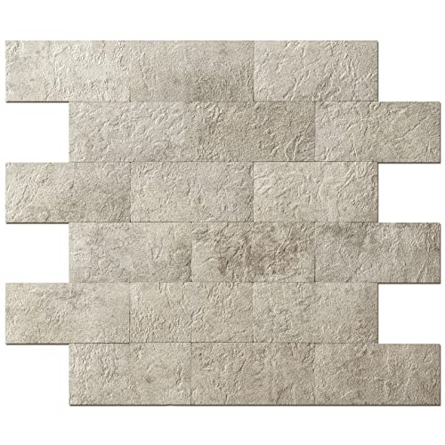 Art3d Peel and Stick Backsplash, Stick on Wall Tile, 10-Pack, Stone Beige - color: Stone Beige 10pcs