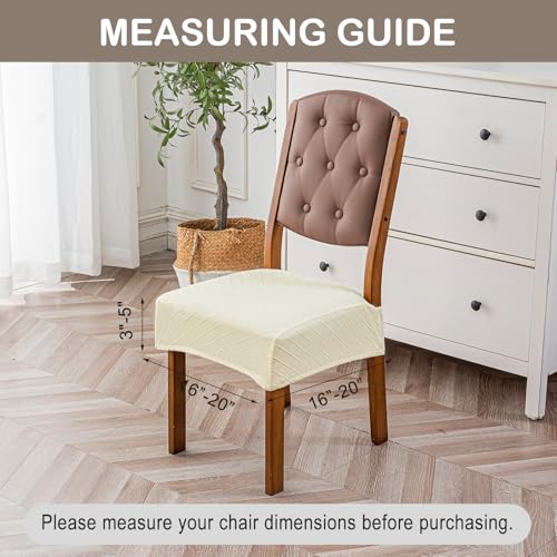 Genina Waterproof Chair Covers for Dining Room,Set of 2,Beige - color: Beige, size: 2PCS