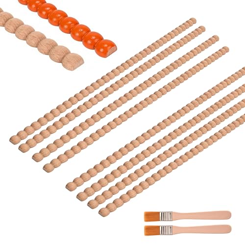 15. 75 Inch Unfinished Wood Beaded Trim ，Cute Decorative Beaded Wood Trim