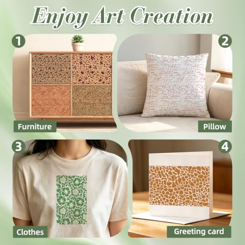 Geometric Texture Stencils for Crafts Reusable 12Pcs Stencils(8.2X5 Inch) - color: Texture 28