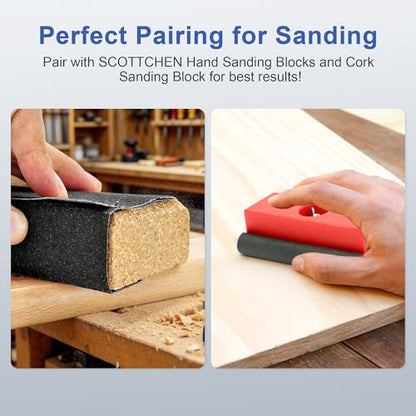 SCOTTCHEN Sandpaper 48 Pcs, 113 * 135MM Silicon Carbide Wet Dry Sanding Sheets, 80/120/180/240/320/400 Grit, for Wood Metal Furniture Refinishing Rust Removal - style: Sandpaper for Hand Sanding Blocks