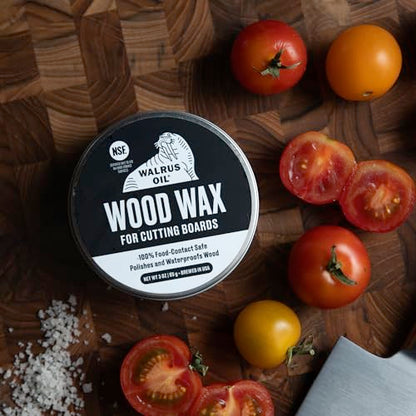 WALRUS OIL - Wood Wax, 3 oz Can, FDA Food-Safe, Cutting Board Wax and Board Cream