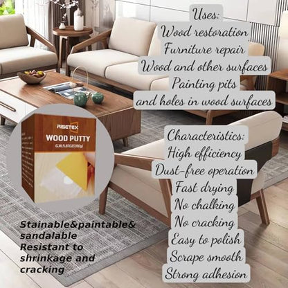 Wood Filler 9.87 oz,Natural Color,Stainable, Paintable, Wood Putty - color: 9.87oz Natural