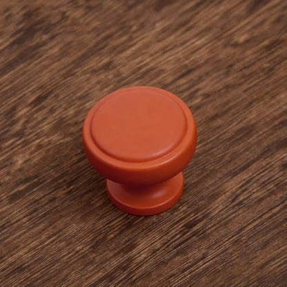 Soft-Touch Orange Solid Zinc Alloy Cabinet Knob 4 Pack Round Knurled Cabinet Handle Hardware Drawer Pulls (4, Soft-Touch Orange) - color: Soft-Touch Orange
