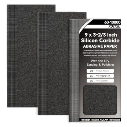 Premium 30-Sheet 120 Grit Wet Dry Sandpaper, 9 x 3-2/3 Inch - style: 120Grit