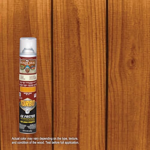 Ready Seal Exterior Wood Stain & Sealer, Natural Cedar, Turbo Spray - color: Natural Cedar, size: 24 Ounce Spray (Pack of 1)