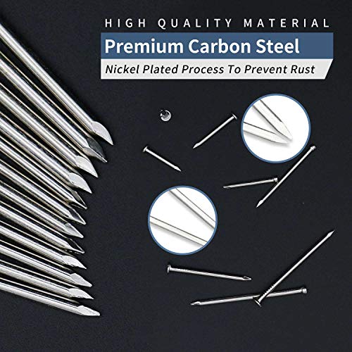 JEGONFRI 25PCS 4" Nickel Plated Flat Head Nails for Hanging, Wood Nails - color: Silver, size: 4 In , 25 Pcs
